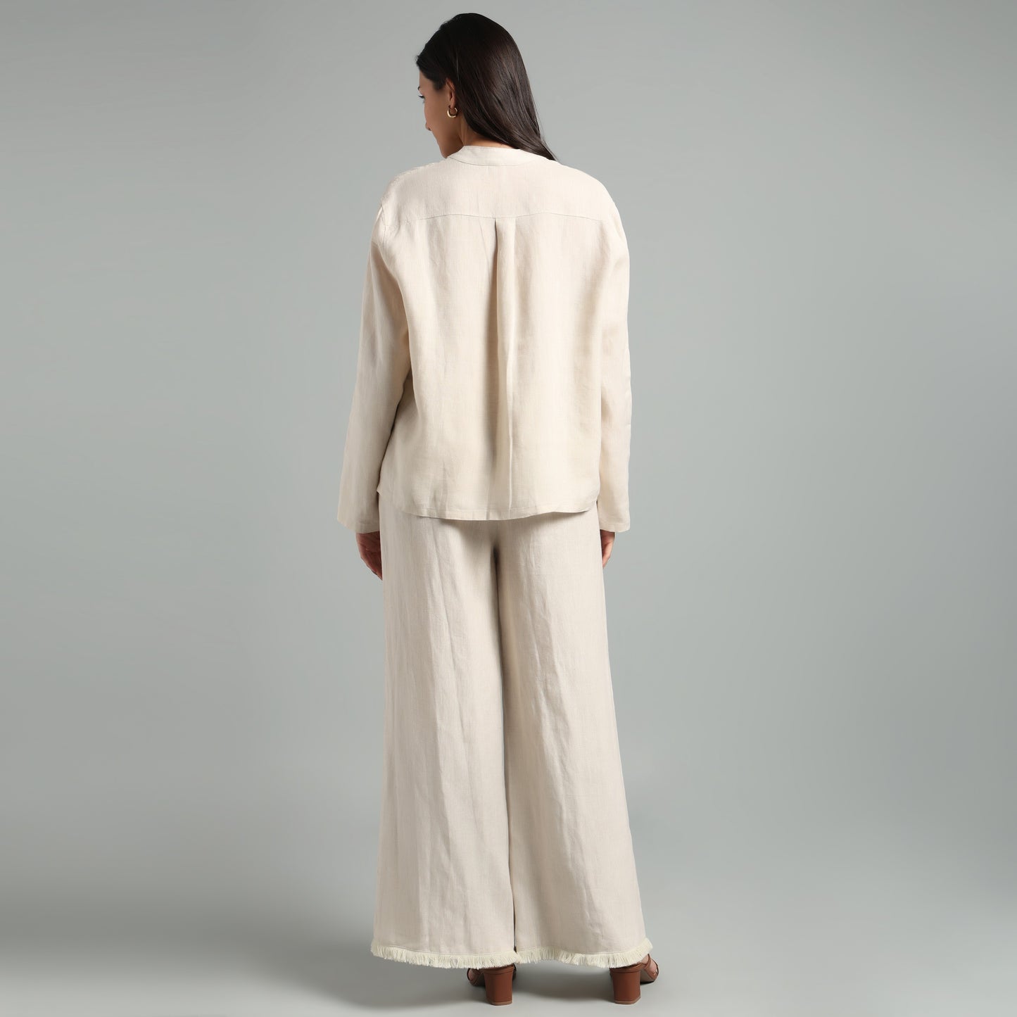 Beige Linen Co-Ord Set for Women