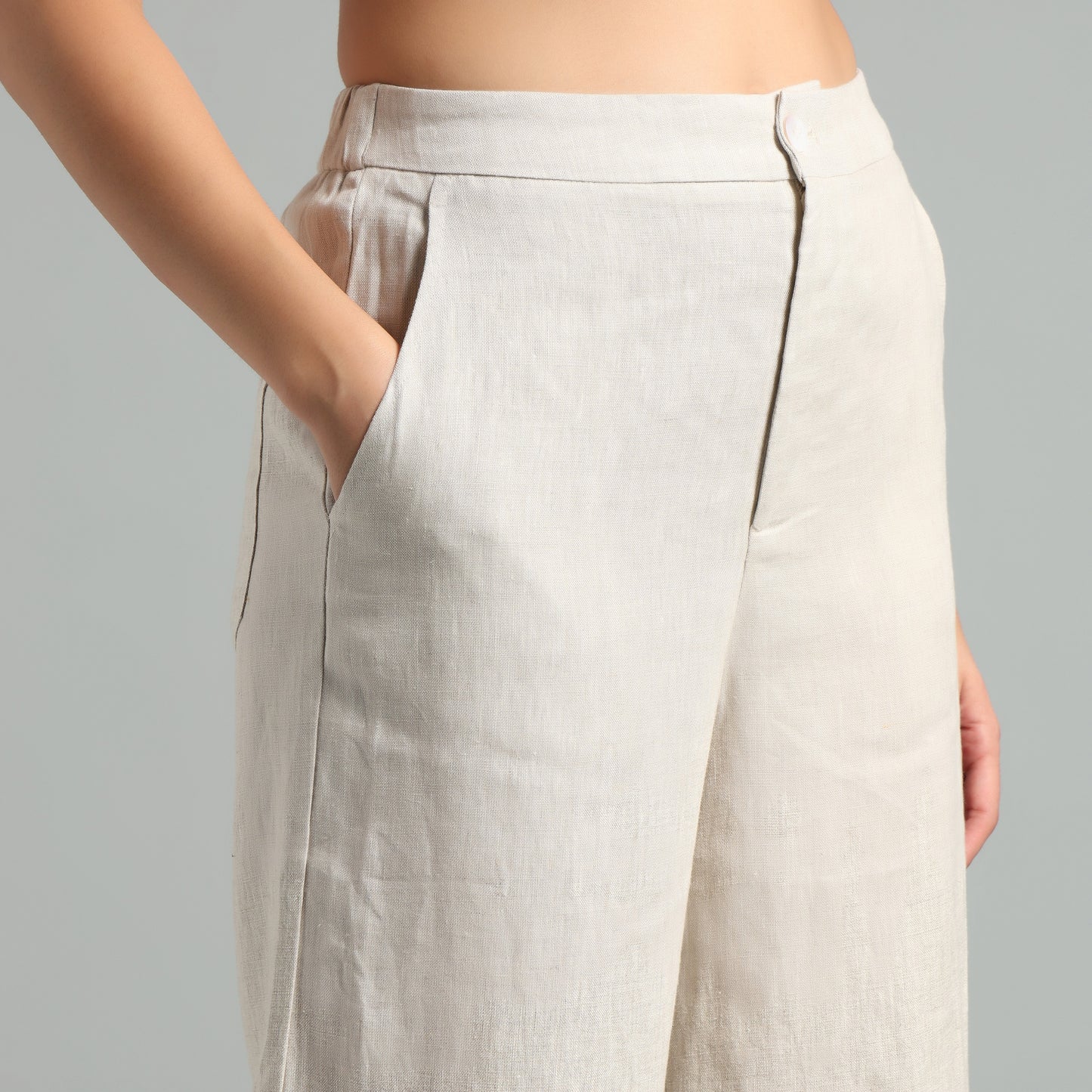 Women's Summer Linen Top & Wide-Leg Pants Set