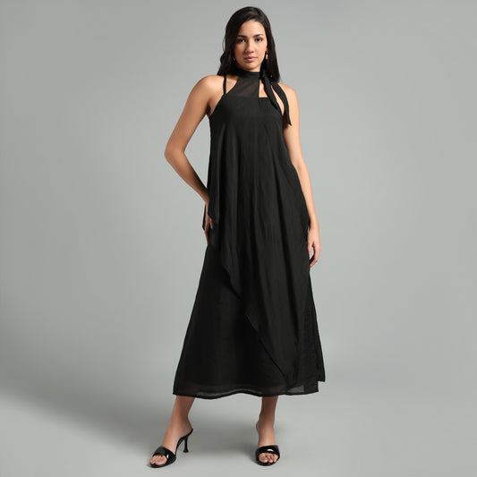 Women's Tie-Neck Maxi Dress | Evening Wear