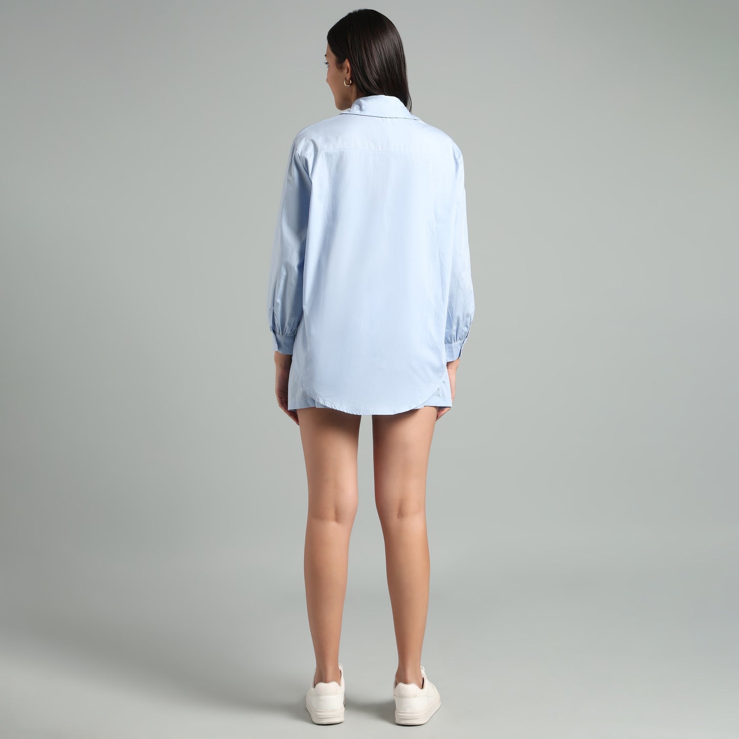 Monochrome Summer Crop Top & Short Set with Shirt